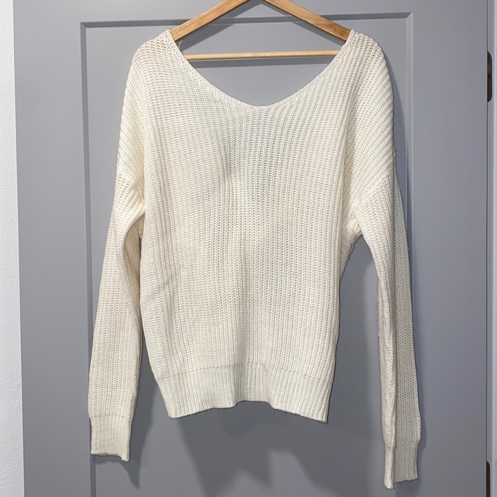 Cream Sweater w/ Open Back